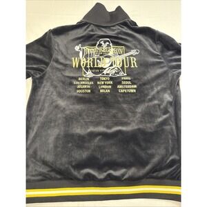 True Religion MENS XL Velour Tour Logo JETT Black Full Zip NWT TRACK JACKET
